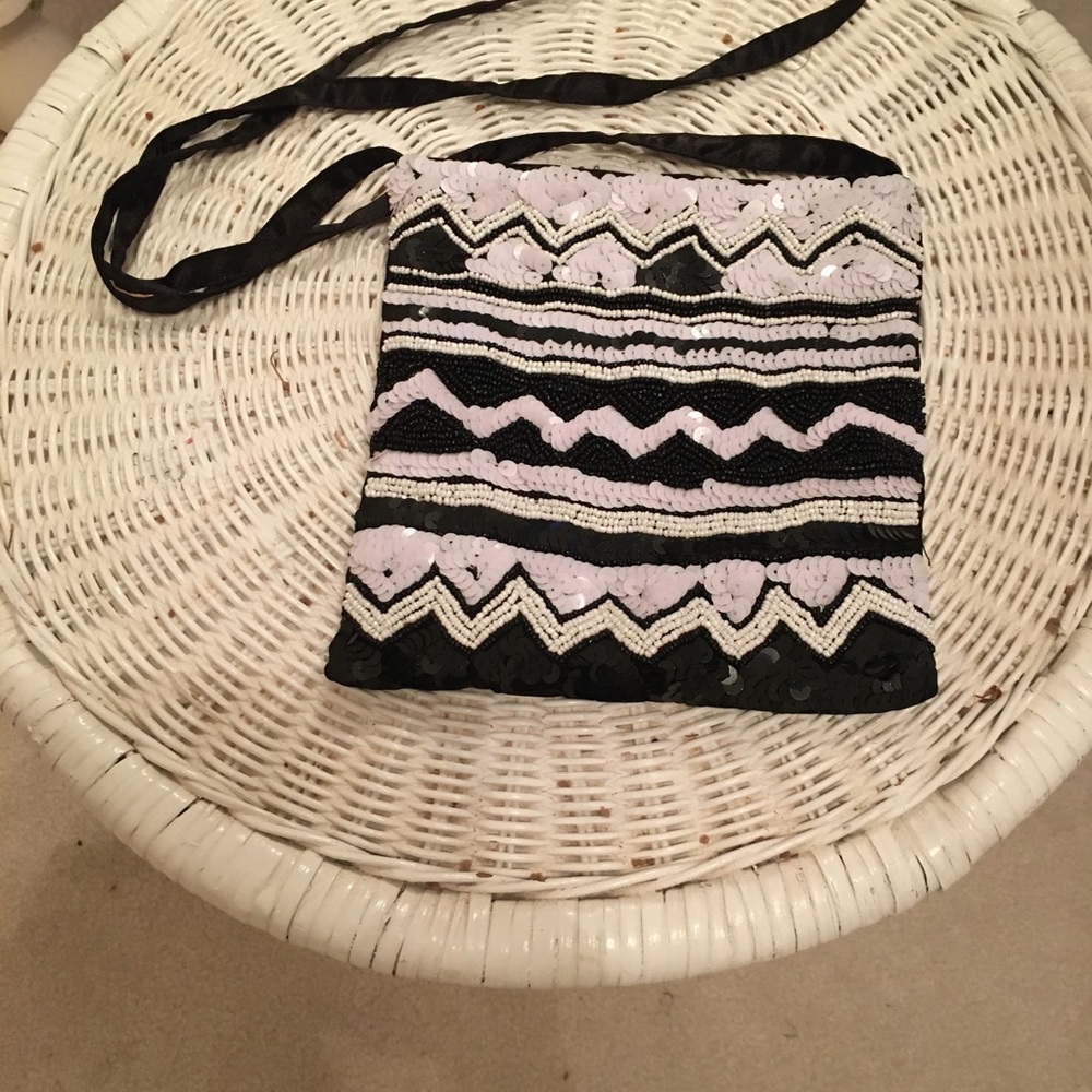 Beaded cross-body evening bag